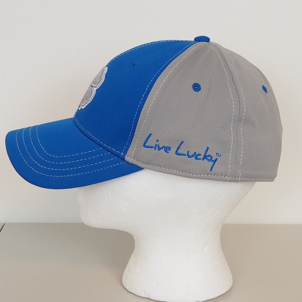 Black Clover Hat Men L/XL Blue Gray Live Lucky Clover Logo A-Flex Golf Cap - Picture 2 of 12